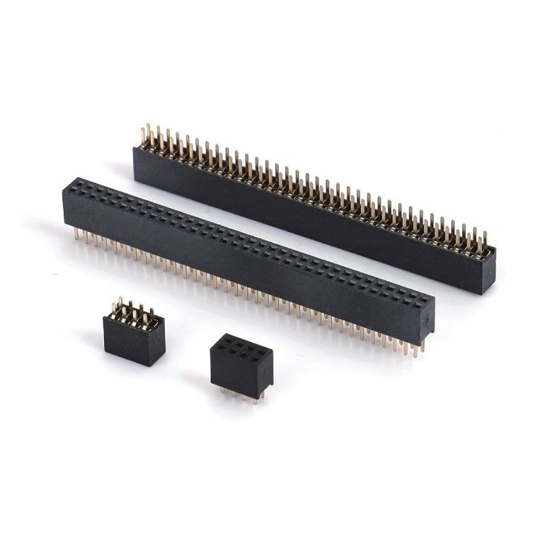 1.0 মহিলা হেডার ডিপ ডাবল সারি সোজা PA6T কালো 2pin-100pin বোর্ড থেকে বোর্ড সংযোগকারী