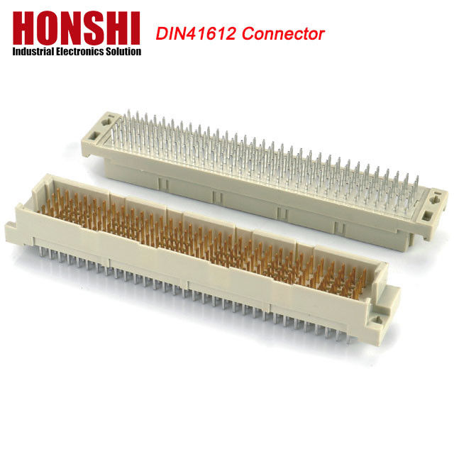 DIN 41612 চার সারি ইনলাইন 128 পিন DIN41612 সংযোগকারী ব্রাস PCB বর্তমান অ্যাপ্লিকেশন