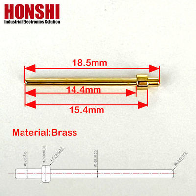 সংযোজক মেশিন পিন 2.0x18.5mm গোল্ড প্লাস্টিক টার্মিনাল পিন ব্রাস যোগাযোগ পয়েন্ট পিন